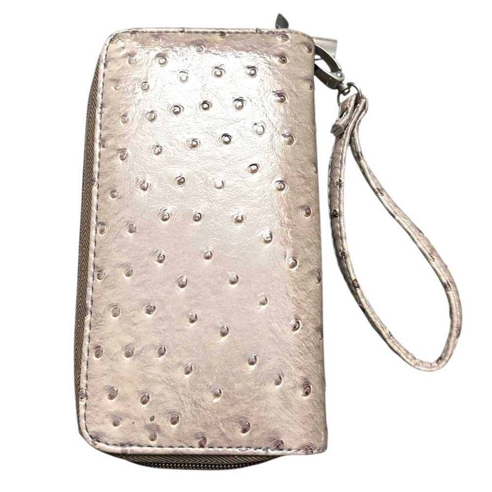 Chic Ostrich Embossed Clutch / Wallet - Perfect Neutral